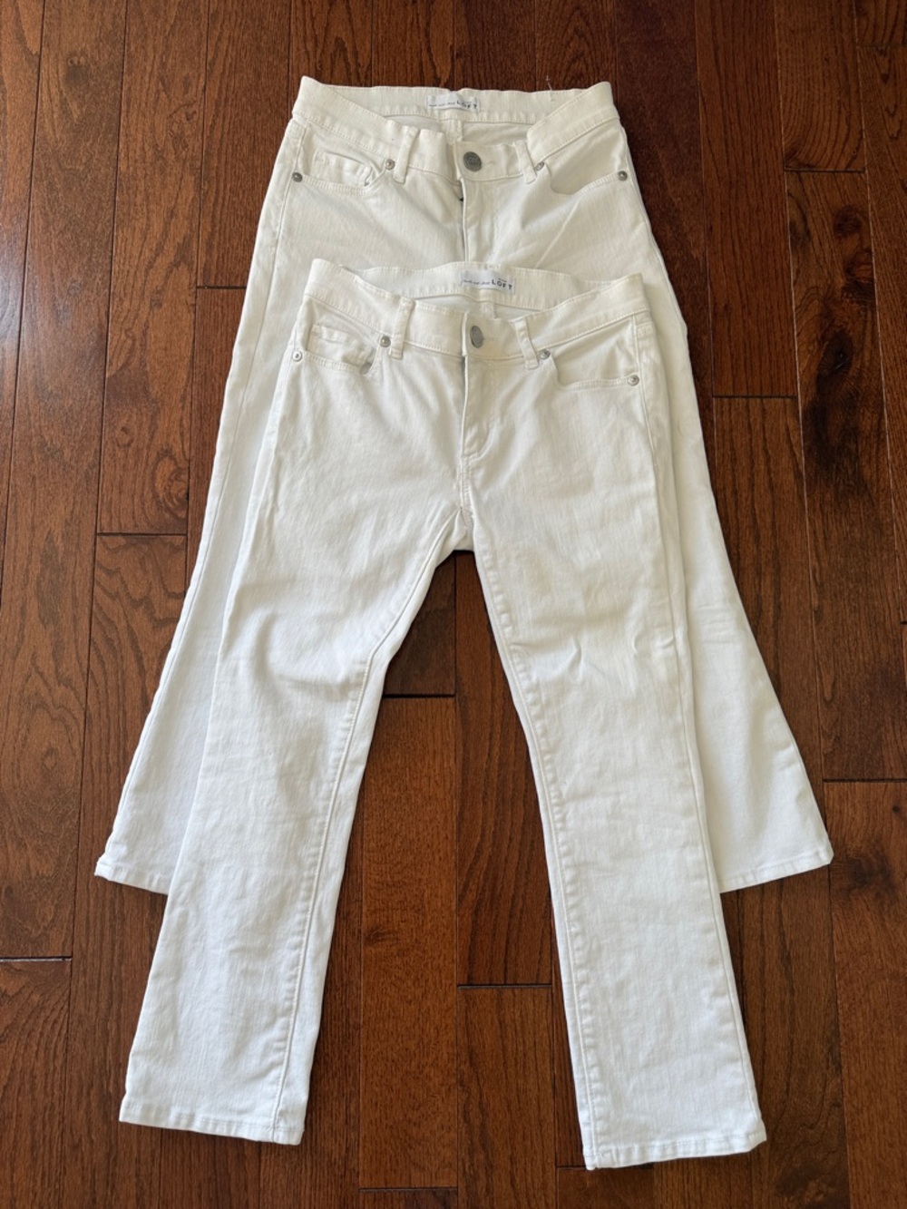 LOFT (2) White Denim  Kick Crop